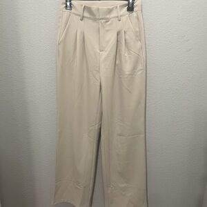 Tan wide leg slacks